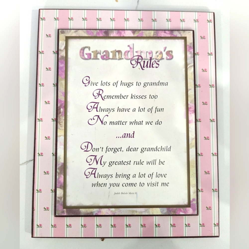 Grandma's rules sign